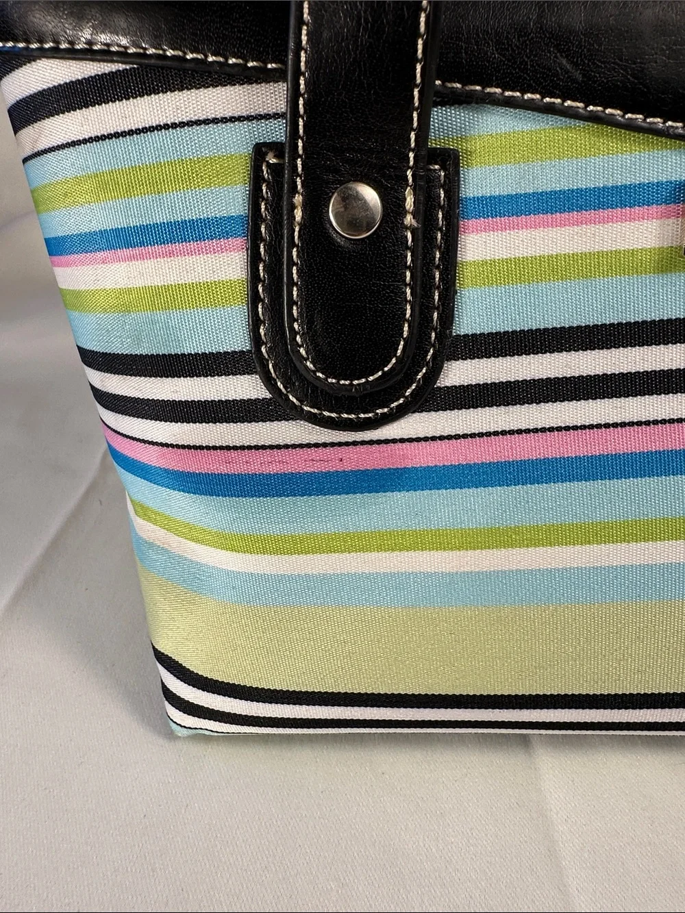3piece Vintage kate spade Multicolor Stripe Tote w/ Wallet and checkbook holder